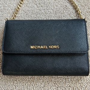 Michael Kors Black Leather Crossbody bag